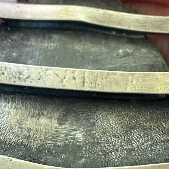 Navajo Southwest Cuff Bracelet 6.25 Sterling Petrified Wood GEM‎ Old Pawn 32.4 g - Picture 8 of 12